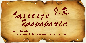 Vasilije Raspopović vizit kartica